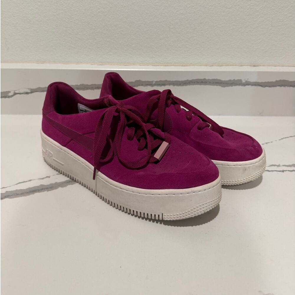 Nike Air Force 1 Sage Low True Berry‎ Suede Platform Women's Size 10